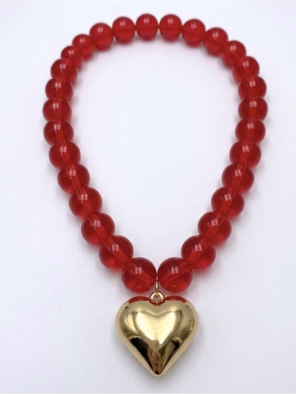NWT ⚜️♥️⚜️ Piper K Gorgeous Red Beaded Glass Necklace - Picture 3 of 15